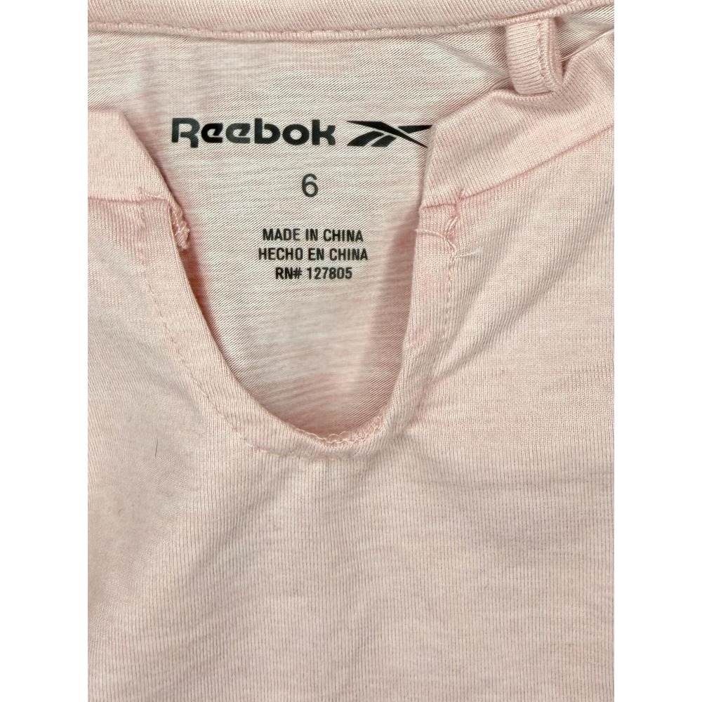 Reebok Active Outfit Set Girls 6 Pink Blue Tie Front‎ Tee Pants Elastic Waist - Picture 5 of 10